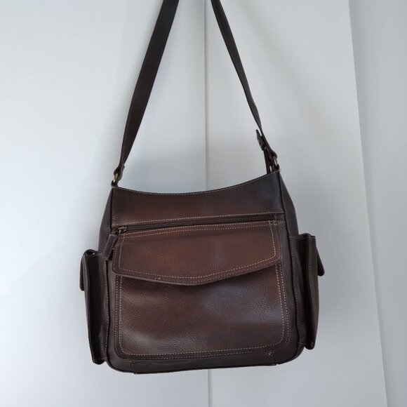 Fossil Handbags - Fossil 1954 - 75082 Dark Brown Pebbled Leather Shoulder Bag Super Cute~ As New